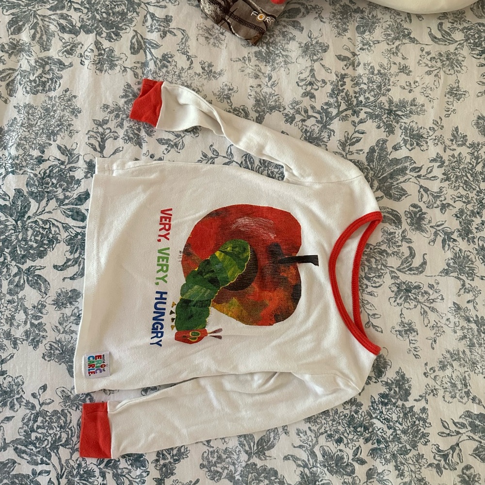 GAP White and Red Hungry Caterpillar Long Sleeve Tee
